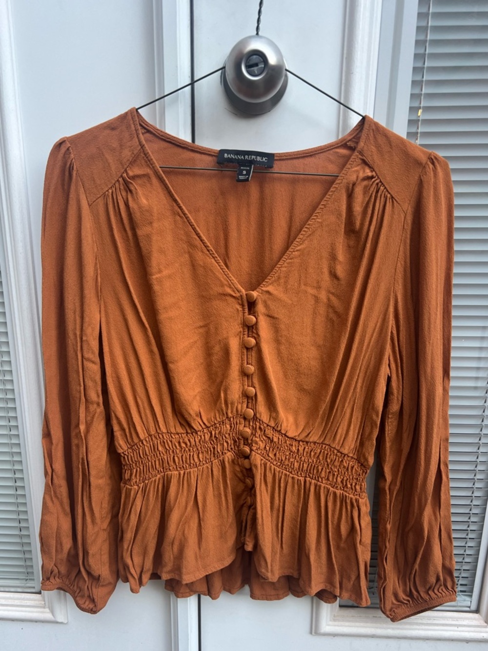 Banana Republic Rust Orange Button-Front Blouse